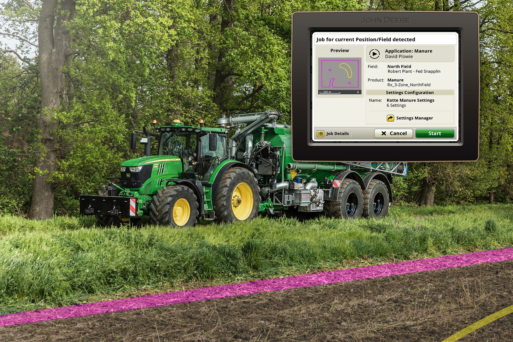 Set up your tractor and implement with one click