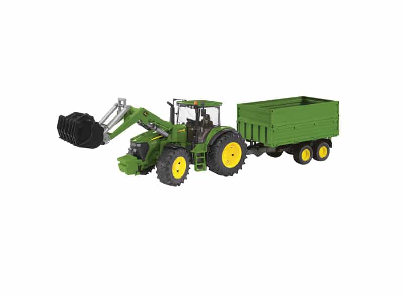 Bruder John Deere Tractor 7930 with Front Loader and Tandemaxle Tipping  Trailer