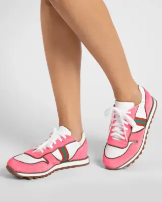 Penelope Chilvers Studio Leather Trainers - White/Pink