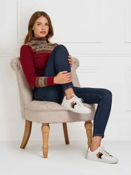 Fairfax & Favor Alexandra Trainers - Navy/Tan