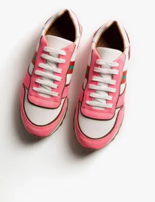 Penelope Chilvers Studio Leather Trainers - White/Pink