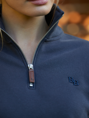 Beaumont & Bear Tuckenhay Unisex 1/4 Zip Sweatshirt - Washed Navy