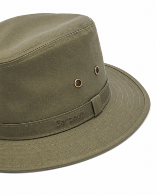 Barbour Dawson Wax Safari Hat - Olive mha0733ol51