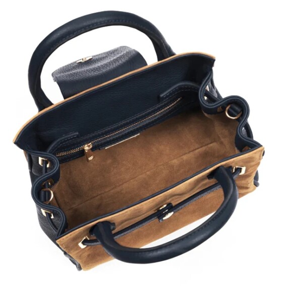 Fairfax & Favor Mini Windsor Bag - Tan/Navy