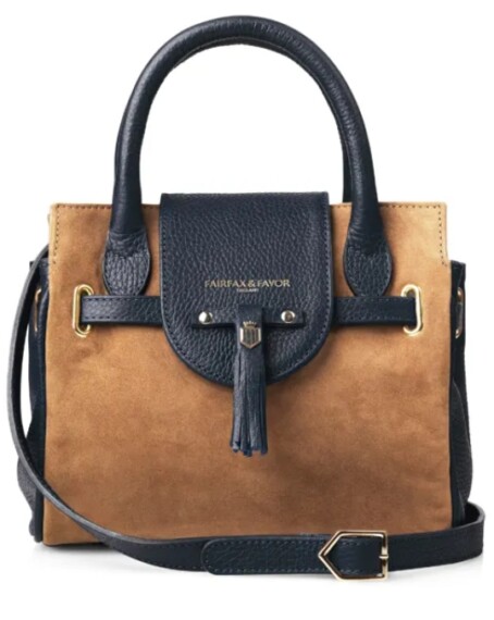 Fairfax & Favor Mini Windsor Bag - Tan/Navy