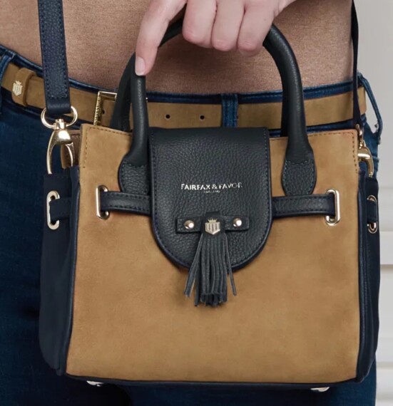 Fairfax & Favor Mini Windsor Bag - Tan/Navy