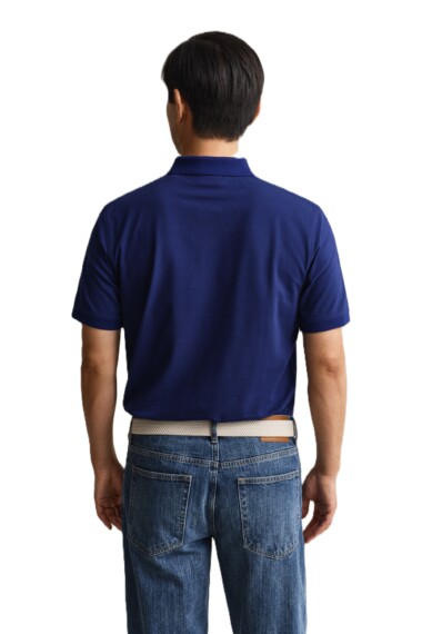 Gant Contrast Pique Polo Shirt - Rich Navy 2062026-432