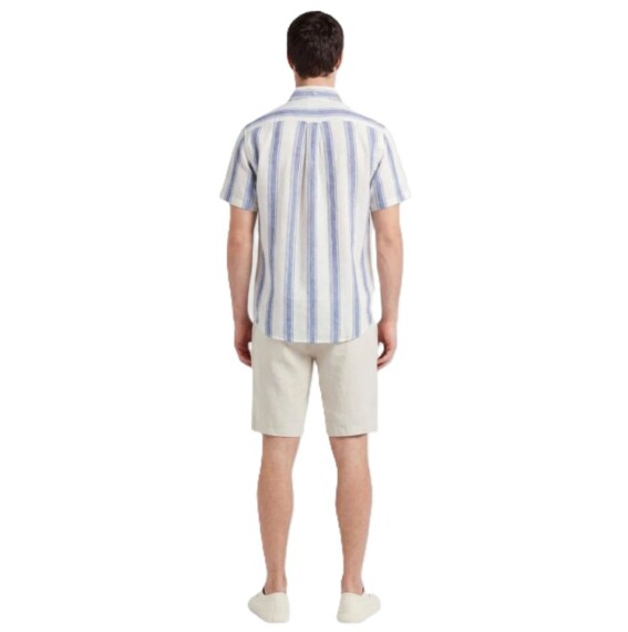 Gant Striped Linen Short Sleeve Shirt - Vintage Blue 3260076-442