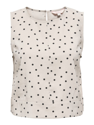 Only Dorsi Polka Dot Sleeveless Top - Pumice Stone ONLDORSI 15364286