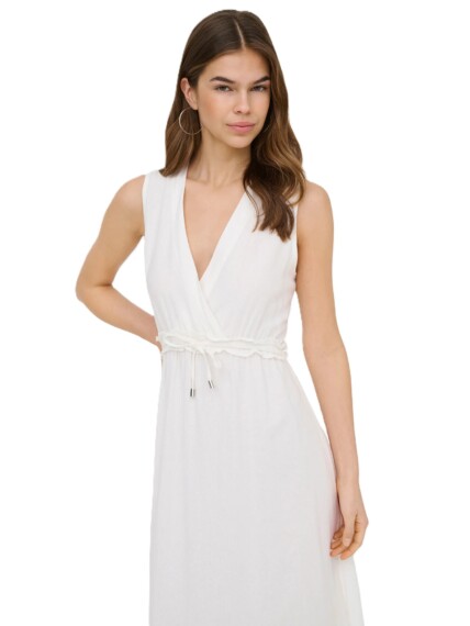 Only Goa Linen Long Dress - Cloud Dancer ONLGOA 15363694