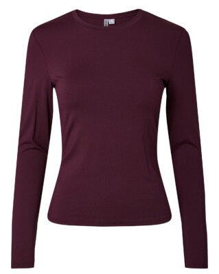 Pieces Lula Long Sleeve Top - Winetasting Red PCLULA 17162315