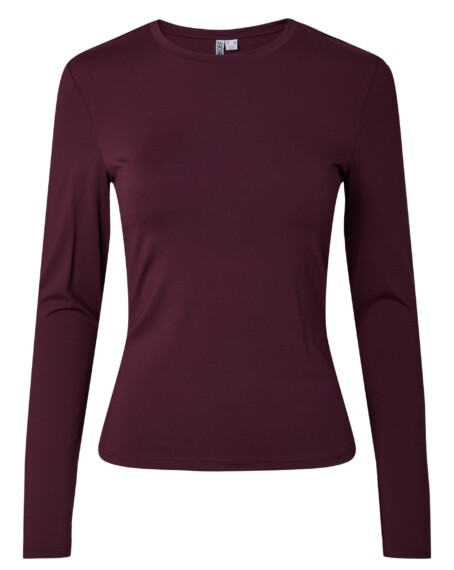 Pieces Lula Long Sleeve Top - Winetasting Red PCLULA 17162315