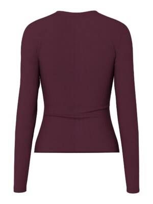 Pieces Lula Long Sleeve Top - Winetasting Red PCLULA 17162315