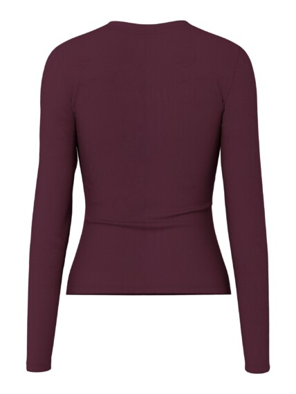 Pieces Lula Long Sleeve Top - Winetasting Red PCLULA 17162315