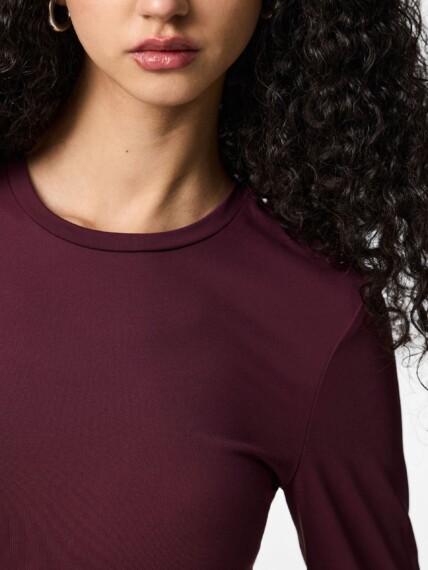 Pieces Lula Long Sleeve Top - Winetasting Red PCLULA 17162315