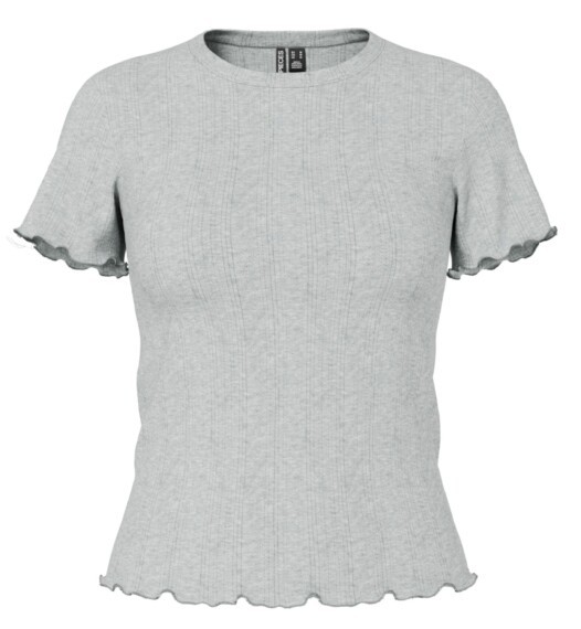 Pieces Marie Pointelle T-Shirt - Light Grey PCMARIE 17152053