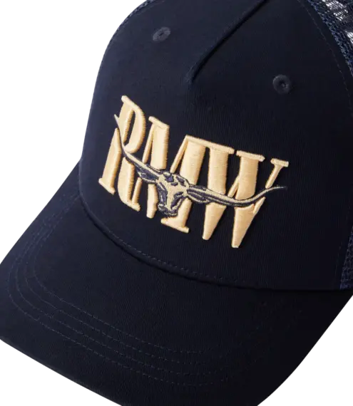 RM Williams Steers Head Trucker Cap - Navy ACX9OWI450300