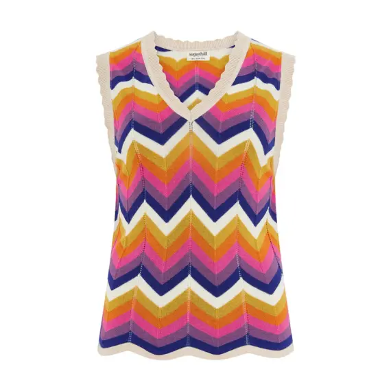 Sugarhill Brighton Rosy Chevron Vest - Multi K0939