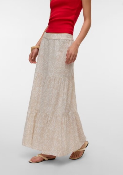 Vero Moda High Waist Long Dicthe Skirt - Light Grey VMDICTHE 10341605