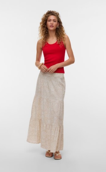 Vero Moda High Waist Long Dicthe Skirt - Light Grey VMDICTHE 10341605