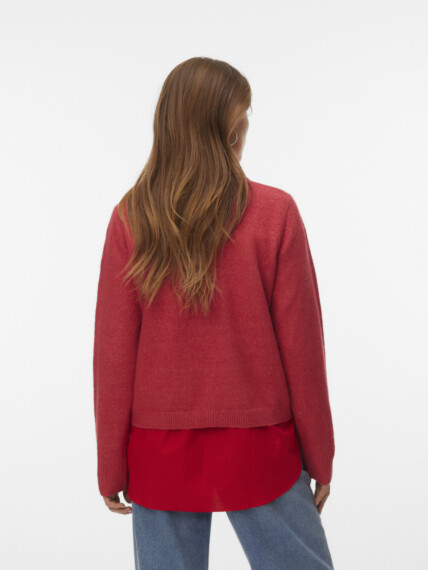 Vero Moda Fiona Seashell Button Cardigan - Holly Berry