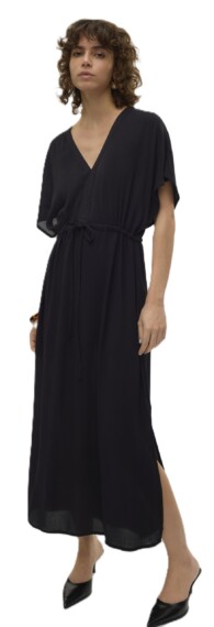 Vero Moda Menny Short Sleeve Long Dress - Black