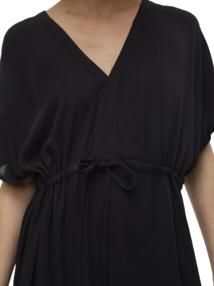 Vero Moda Menny Short Sleeve Long Dress - Black
