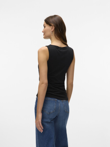 Vero Moda Panda Cotton Sleeveless Top - Black VMPANDA 10314416