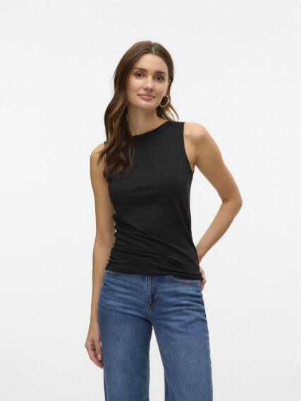 Vero Moda Panda Cotton Sleeveless Top - Black VMPANDA 10314416