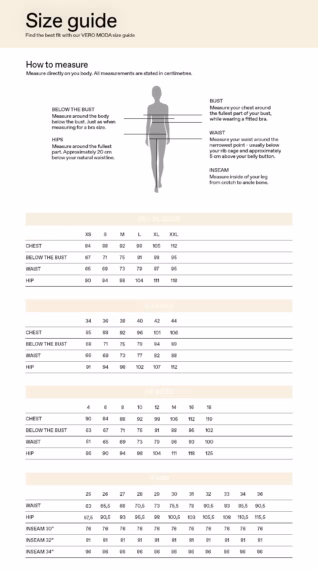 Vero Moda Size Guide