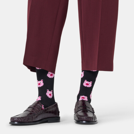 Happy Socks Pig - Black P003649